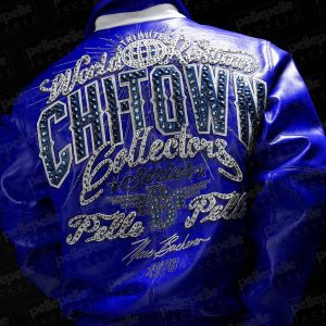 Chi-Town Pelle Pelle Blue Leather Jacket