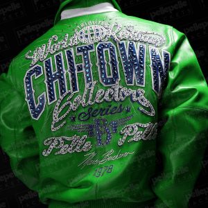 Chi-Town Pelle Pelle Leather Green Jacket
