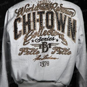 Chi-Town Pelle Pelle White Leather Jacket