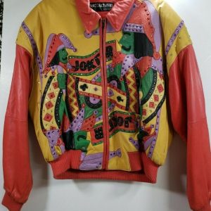 Marc Buchanan Pelle Pelle Joker & King Rhinestone Leather Jacket 