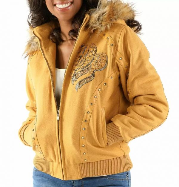 Pelle Pelle Born And Raised Hooded Wool Yelow Jacket