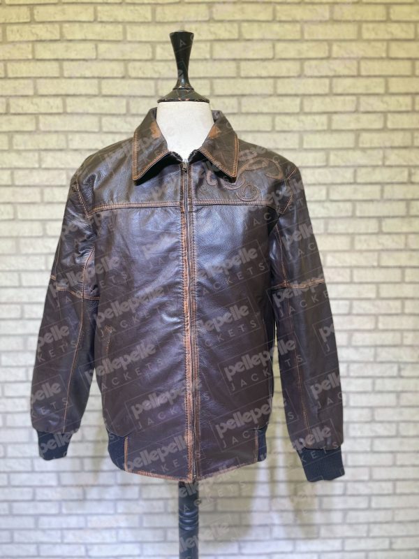 Pelle Pelle Brown Bomber Leather Jacket