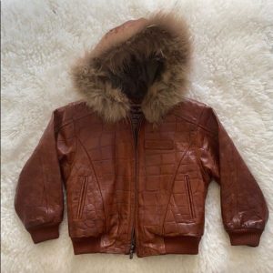 Pelle Pelle Brown Fur Collar Leather Jacket