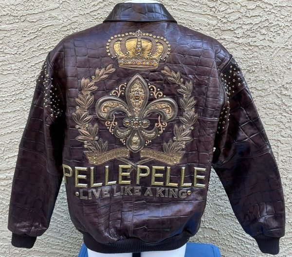 Pelle Pelle Buchanan “Live Like A King” Alligator Brown Leather Jacket