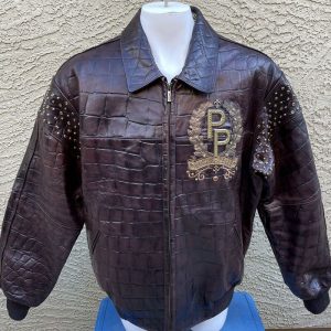 Pelle Pelle Buchanan “Live Like A King” Alligator Brown Leather Jacket