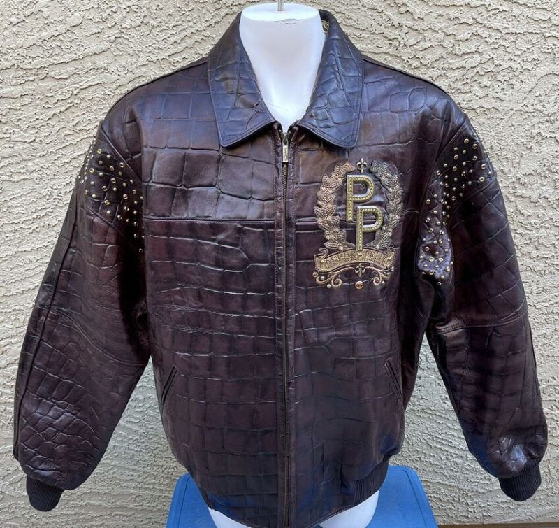 Pelle Pelle Buchanan “Live Like A King” Alligator Brown Leather Jacket