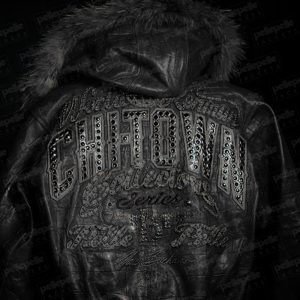 Pelle Pelle Chi-Town Hooded Fur Black Jacket