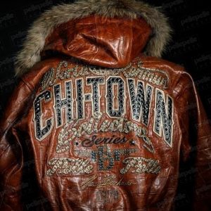 Pelle Pelle Chi-Town Hooded Fur Brown Jacket
