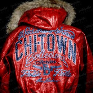 Pelle Pelle Chi-Town Hooded Fur Jacket Red