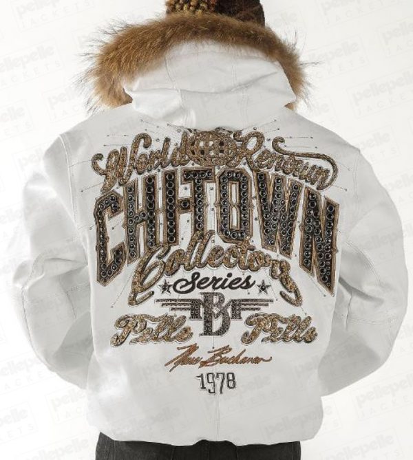 Pelle Pelle Chi-Town Hooded Fur White Jacket