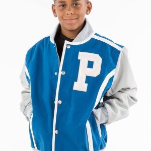 Pelle Pelle Kids Blue Varsity Letterman Jacket