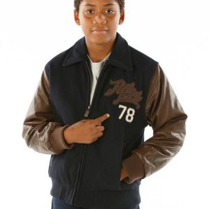 Pelle Pelle Kids Indian Legendary Blue & Brown Leather Jacket