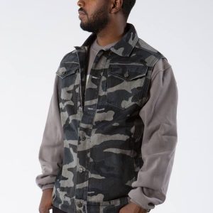 Pelle Pelle Mens Dark Green Camo Vest