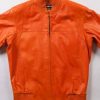 Pelle Pelle Mens Leather Orange Bomber Jacket