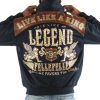 Pelle Pelle Mens Live Like a King Die Like a Legend Navy Blue Jacket