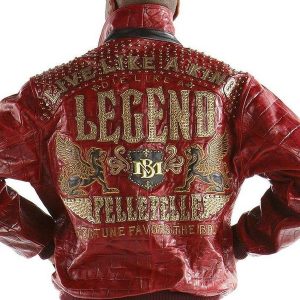 Pelle Pelle Mens Live Like a King Red Jacket