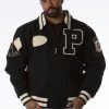 Pelle Pelle Men's Signature Bomber Black Varsity Jacket