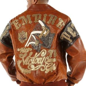 Pelle Pelle Mens With Velocity Comes Glory Brown Leather Jacket