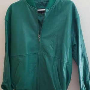 Pelle Pelle New York Milano Green Leather Bomber Jacket