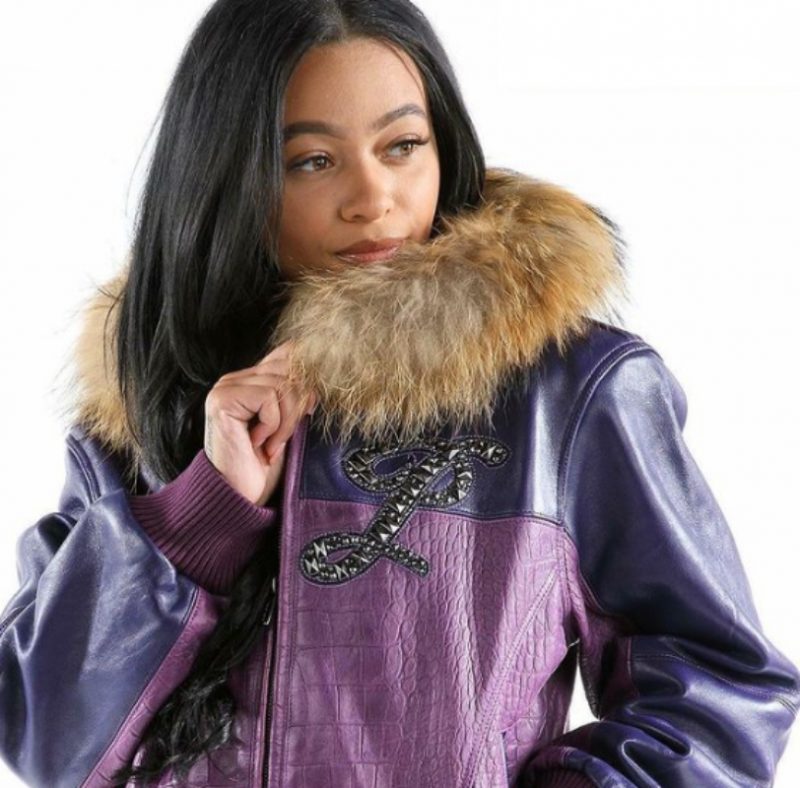 Pelle Pelle Purple Fur Collar Jacket