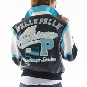 Pelle Pelle Womens All American Navy Blue Jacket