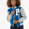 Pelle Pelle Womens Blue Varsity Letterman Jacket