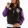 Pelle Pelle Womens Heritage Series Purple & Black Wool Jacket