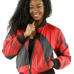 Pelle Pelle Womens Red Bomber Jacket