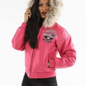 Pelle Pelle Womens Signature Pink Wool Jacket