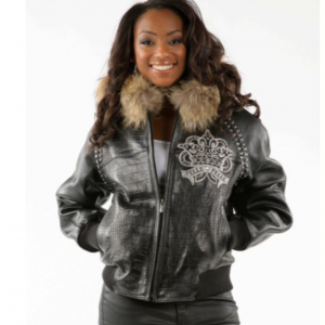Pelle Pelle Womens Vintage Black Hooded Leather Jacket