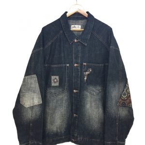 Vintage 90s Pelle Pelle Marc Buchanan Patchwork Denim Jacket