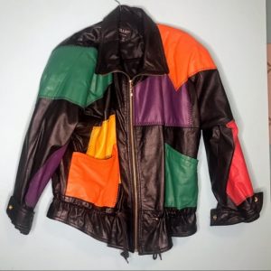 Vintage Pelle Pelle Patchwork Leather Bomber Jacket