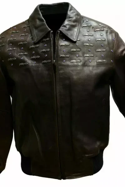 Black Pelle Pelle Emblem Leather Jacket