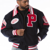 Pelle Pelle Marc Buchanan Black and Red Varsity Jacket