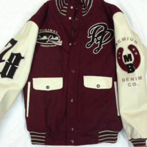 Pelle Pelle Maroon Varsity Jacket