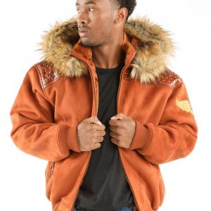 Pelle Pelle Mens Airborne Brown Hoodie