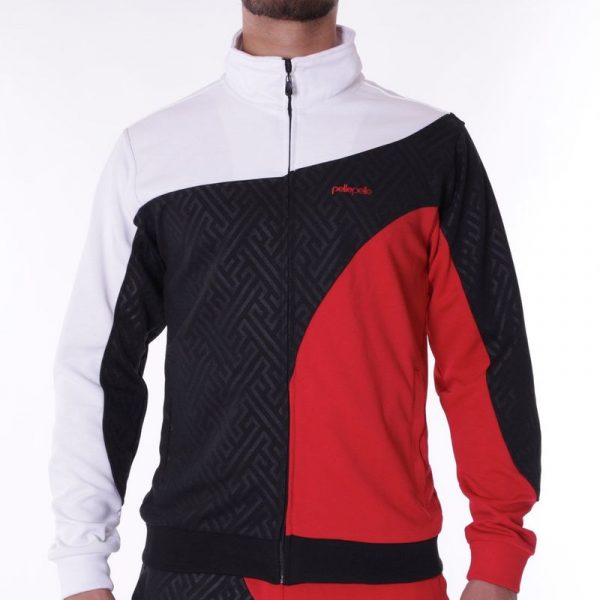 Pelle Pelle Mens Black & Red Mix Tracksuit