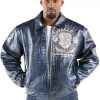 Pelle Pelle Mens Eye On The Prize Light Blue Jacket