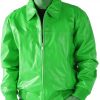 Pelle Pelle Pick Stitch Basic Green Leather Jacket