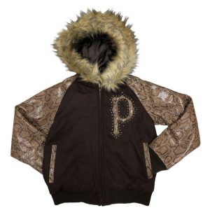 Pelle Pelle Womens Espresso Snake Print Wool Jacket