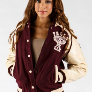 Pelle Pelle Womens Premier League Maroon Wool Jacket