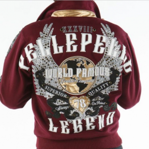 Pelle Pelle World Famous Legend Maroon Varsity Jacket