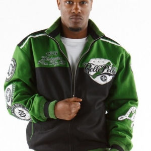 Pelle Pelle World Green and Black Varsity Jacket