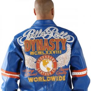 Worldwide Dynasty by Pelle Pelle Blue Leather Jacket