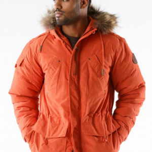 pelle pelle mens fur hood snorkel orange jacket