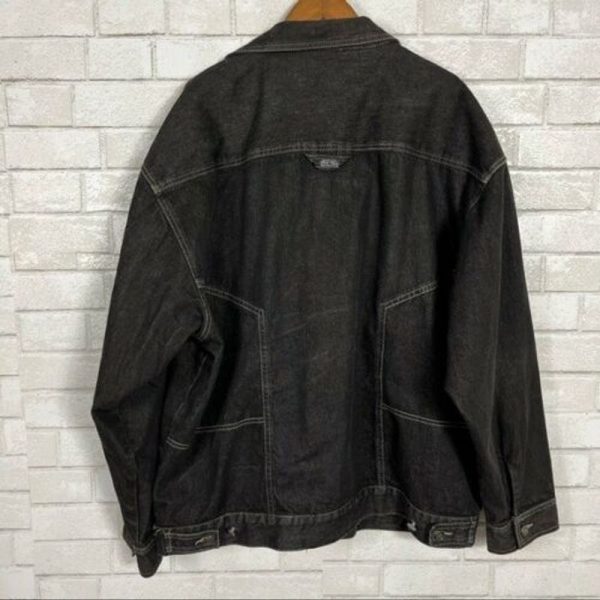 Mens Pelle Pelle Mark Buchanan Charcoal Black Grey Denim Jacket