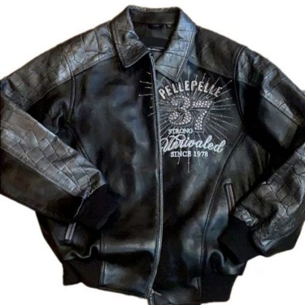 Pelle Pelle Black Leather Bomber Jacket