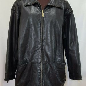 Pelle Pelle Black Leather Full Zip Coat