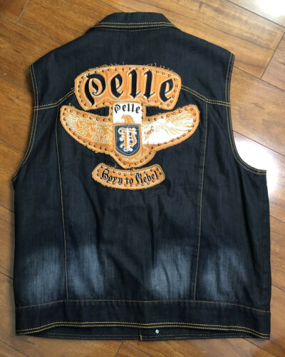 Pelle Pelle Born To Rebel Mens Denim Vest