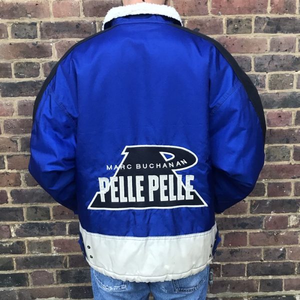 Pelle Pelle Marc Buchanan Big Logo Blue Metallic Jacket